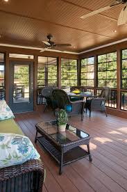 Three Season Porch With Eze Breeze Windows Back Porch Designed And Built By Atlanta Decking Fence Back Porch Designs Porch Design House With Porch