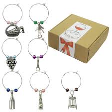 Led wine bottle fairy string lights battery cork shaped christmas 2021 decoration, 20 led wine bottle lights, wine decor, gift idea. Wine Glass Charms Markers Wine Tasting Party Decoration Supplies Wine Themed Set Of 16 Buy Online In Angola At Angola Desertcart Com Productid 106778172