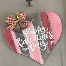 Porte Saint Valentin Hanger Porte Hanger Coeur En Bois En Forme De Coeur Porte Sign Diy Valentines Decorations Valentines Door Hanger Diy Valentines Crafts