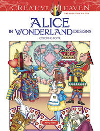 Alice falling down the rabbit hole. Creative Haven Alice In Wonderland Designs Coloring Book Adult Coloring Creative Haven Coloring Books Amazon De Marty Noble Fremdsprachige Bucher