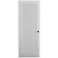 Reliabilt White Louver Wood Pine Single Pre Hung Door Common 36 In X 80 In Actual 37 375 In X 82 1875 In Doors Interior Primed Doors Tall Cabinet Storage