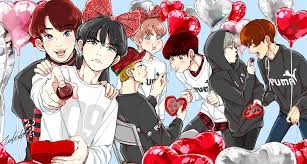 They look fashionable in the colors of black, white and red themes. Bts Valentine S Day Discovered By Bella On We Heart It