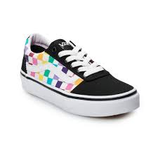 Black And White Rainbow Checkered Vans Vans Ward Girls Rainbow Checkered Skate Shoes Girl S Size 13 Black In 2019 Products Skate Shoes Shoes Vans Girls