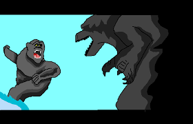 Pixilart Godzilla Vs King Kong By Xenozombie725 How to draw king kong vs godzilla. pixilart godzilla vs king kong by