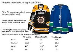 Reebok Ice Hockey Jersey Size Chart