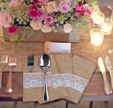 Burlap Utensil Holders Knifes Forks Bag Cutlery Wedding Burlap Tableware Silverware Pouch Wedding Tableware Wedding Party Table Decorations Burlap Lace Wedding