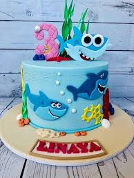 2nd Birthday 1st Birthday Baby Shark Cake Baby Shark Themed Cakes Mumspo Mag Shark Birthday Cakes Shark Themed Cakes Boys First Birthday Cake
