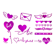 Sobald das tattoo da ist, wird es. Temporare Klebetattoos Tattoo Set Herzen Mit Glitzereffekt Jga Pink