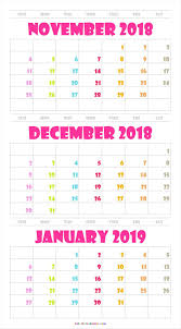 Cute November December 2018 January 2019 Calendar Printable August Calendar Calendar Printables July Calendar