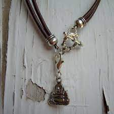 Toggle Clasp Mens Leather Necklace Double Strand Silver Chocolate With Free Pendant Tsn06