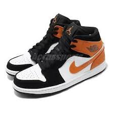 Black And Orange Air Jordan 1 Mid Nike Air Jordan 1 Mid Black Starfish Orange Shattered Air Jordans Sneakers Nike Nike Air