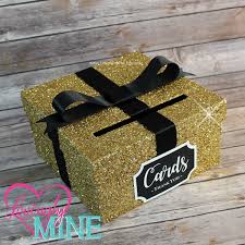 Black And Gold Card Box Card Box Glitter Gold Black White Gift Money Box For Any Etsy Card Box Holder Card Box Money Gift