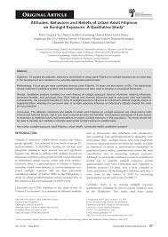 There were also qualitative research studies done to explore the filipino psyche of coping. Pdf Attitudes Behaviors And Beliefs Of Urban Adult Filipinos On Sunlight Exposure A Qualitative Study