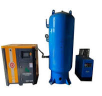 Mild Steel Horizontal Screw Air Compressor Receiver Tank Set