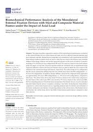 PDF) Biomechanical Performance Analysis of the Monolateral External  Fixation Devices with Steel and Composite Material Frames under the Impact  of Axial Load
