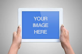 Woman Holding White Ipad Horizontal Hold On Ipad Mockup Ipad