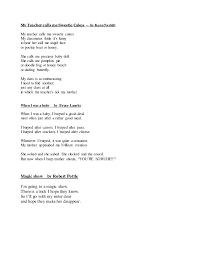 For further information contact the undersigned. Poetry Recitation Poems