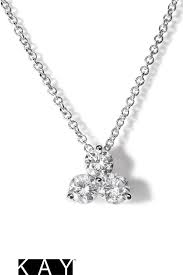 Three Sparkling Round Diamonds Tell Your Unique Love Story In This Stunning White Gold Necklace Shop Necklaces Diamond White Gold Necklaces