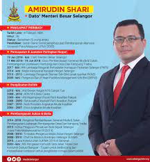 Kedudukan menteri besar selangor esok. Amirudin Shari Menteri Besar Selangor Baru 2018 Biodata