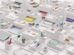 Designer desk accessories, letter trays, pen holders, desk decor by ferm living, zuiver, blomus and normann copenhagen. Modern Modular Desk Accessories To Organize With Style Design Milk