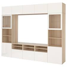 Besta Tv Komb Mit Vitrinenturen Eicheneff Wlas Selsviken Hochglanz Klarglas Weiss Ikea Schweiz Vitrine Ikea House Ideas