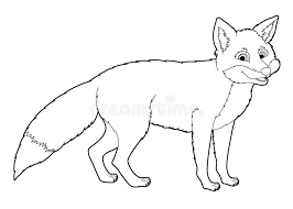 Fox coloring pages are black and white images of cunning inhabitants of the forest. Cartoon Animal Fox Coloring Page Stock Illustration Illustration Of Black Drawing 40070729