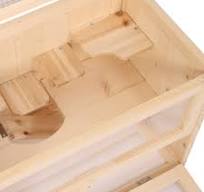 Cage en bois pour petits animaux 60 x 35 x 42 cm nature