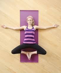 Let Gravity Work Its Magic On Your Hips In Supta Baddha Konasana Cool Yoga Poses Evening Yoga Yoga Help