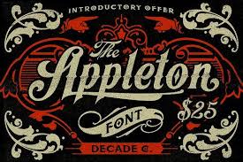 Appleton Font Poster Old School Fonts Poster Fonts Vintage Typography