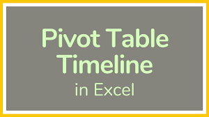 Excel Tutorial On How To Make A Pivot Table Timeline In Excel Pivot Table Timelines Are Date Filters That Work Like Sliders Excel Tutorials Pivot Table Excel