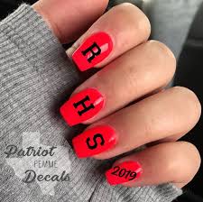 Custom High School Graduation Nail Decals Stickers Accent Nails Manicure Personalized Hs Graduation Nails Graduation Nail Designs High School Graduation Nails