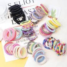 If you've got thick hair, throwing your hair up into a bun or ponytail isn't quite as easy as it sounds. 10pcs Lot Candy Colors Elastic Telephone Wire Thin Hair Bands Cute Colors Stretch Plastic Rubber Bands Girls Hair Accessories Hair Band For Girl Coil Hair Ties
