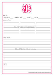How To Organize Recipes Plus A Free Printable Recipe Binder All About Planners Recipe Cards Template Recipe Book Templates Cookbook Template