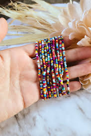 Confetti Seed Bead Bracelet Sets, Set of Ten, Multi Color, Stackable, Tiny  Bead Bracelet, Beaded Bracelet, Handmade Jewelry
