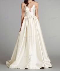 A Line Spaghetti Strap Wedding Dress Bridal Dress Satin Wedding Gown Custom Wedding D Blush Bridal Gowns Wedding Dress Train Spaghetti Strap Wedding Dress