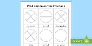 Fractions Year 1 Read And Colour Worksheet Teacher Made