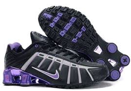 Black And Purple Nike Shoes Womens Purple Black And Gray Nike Shox O Leven With Chrome Nike Shox Nike Shocks Nike Shox Shoes