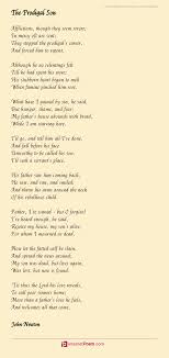 The Prodigal Son Poem By John Newton