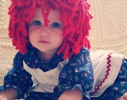 Any Size Fluffy Red Rag Doll Scary Doll Wig for Halloween and Christmas  Parades and Plays