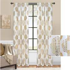 Maybe you would like to learn more about one of these? Mainstays Medallion Metallic Foil Window Curtain Panel Walmart Com Walmart Com