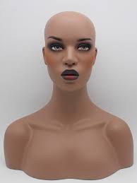 65 0us Dark Skin Fiberglass Female Mannequin Head Bust For Wigs Mannequins Aliexpress Mannequin Heads Wigs Wig Making