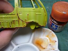 錆びて捲れた塗装膜の表現 模型テクニック集 情景師アラーキーの ジオラマでショー ミニカー サビ塗装 ジオラマ