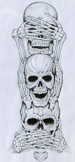 See No Evil Hear No Evil Speak No Evil Canvas See No Evil Hear No Evil Speak No Evil Skull Art Skull Tattoos Evil Art