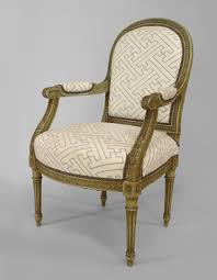About Us Pair Of French Louis Xvi Style 19th Cent Grey Painted And Carved Open Arm Chairs With Rounded Back And Upholstered Chair Louis Xvi Style Armchair