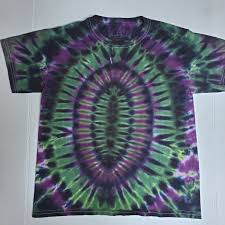 Black And Purple Tie Dye Handmade Tie Dye T Shirt Green Purple Black Oval Design Tee Youth Size Medium 10 12 Unisex Hippie Festival By Littledove With Images Handmade Ties Tie Dye T Shirts Tie Dye