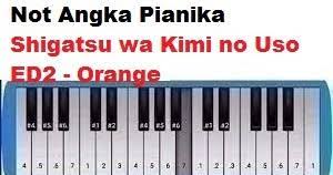 Not Angka Pianika Shigatsu Wa Kimi No Uso Ed2 Orange Calonpintar Com