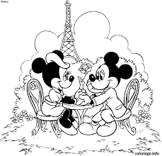 Dessin fanart realizzato per www.cartonionline.com. Coloriage Mickey Et Minnie En Amoureux A Paris Dessin Minnie A Imprimer