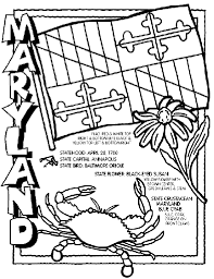 Color the sqaure blue, with white stars and a gold arch. Maryland Coloring Page Crayola Com