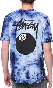 Black And Blue Tie Dye T Shirt Stussy 8 Ball Blue And Black Tie Dye T Shirt Tie Dye T Shirts Best Clothing Brands Black Tie Dye