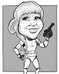 Black & Gray W/ Body Custom Digital Caricature